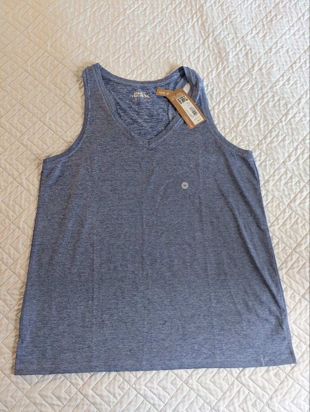 NWT Eddie Bauer UV Tank Top In Heather Blue Medium Tall